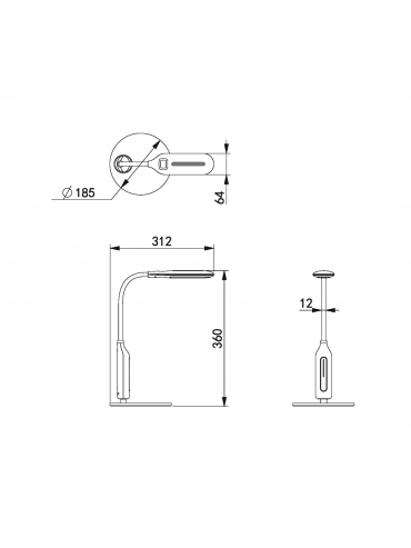 Lampa biurkowa MIDA K-BL1072 CZARNA