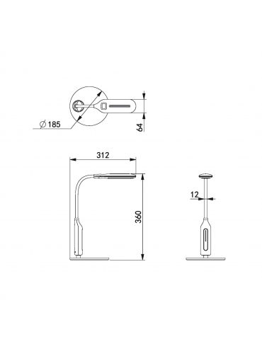 Lampa biurkowa MIDA K-BL1072 BIAŁA