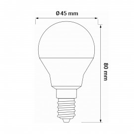 Żarówka ORO-E14-G45-TOTO-5W- CW, 6500K