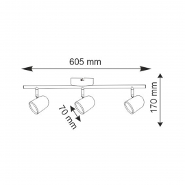 Lampa sufitowa RAWI 3 18367