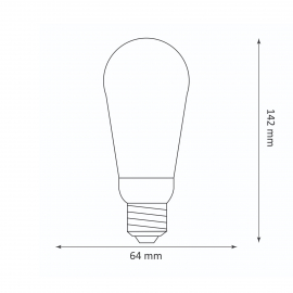Żarówka dekoracyjna DecoVintage Led ST64 Amber Pillar E27 3,5W 130lm 1800K 17698