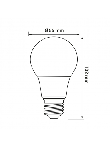 Żarówka LED ORO-ATOS-E27-A55-5W-WW 3000K