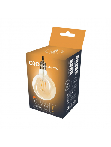 Żarówka LED ORO-E27-G80-FL-CLARO-6W-DIMM-DW 4000K
