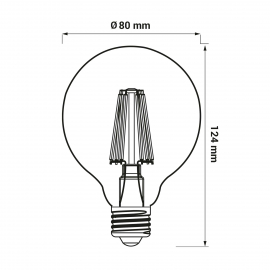 Żarówka LED ORO-E27-G80-FL-CLARO-6W-DIMM-DW 4000K