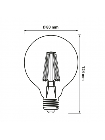 Żarówka LED ORO-E27-G80-FL-CLARO-6W-DIMM-DW 4000K