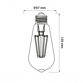 Żarówka LED ORO-E27-ST64-FL-CLARO-8W-DW 4000K