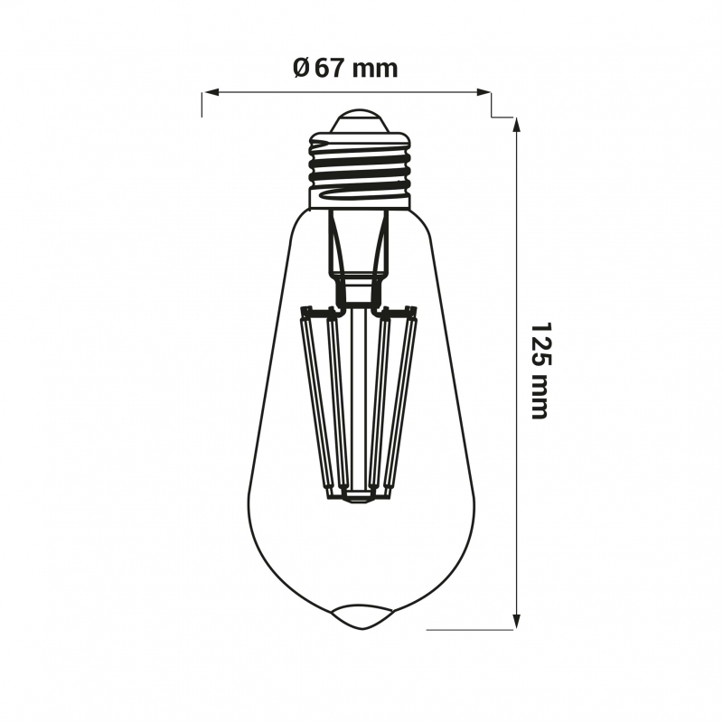 Żarówka LED ORO-E27-ST64-FL-CLARO-8W-DW 4000K
