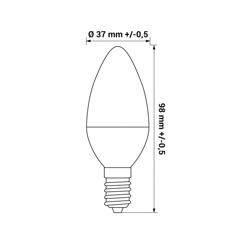 Żarówka AMM-E14-C37-3,5W-WW