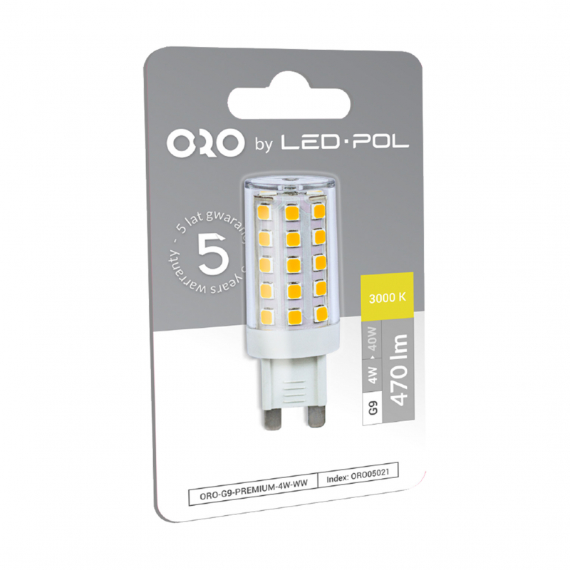 Żarówka ORO-G9-PREMIUM-4W-WW 3000K