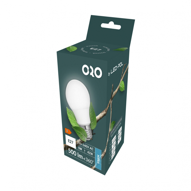 Żarówka ORO-ATOS-E27-A55-5W-CW 6500K