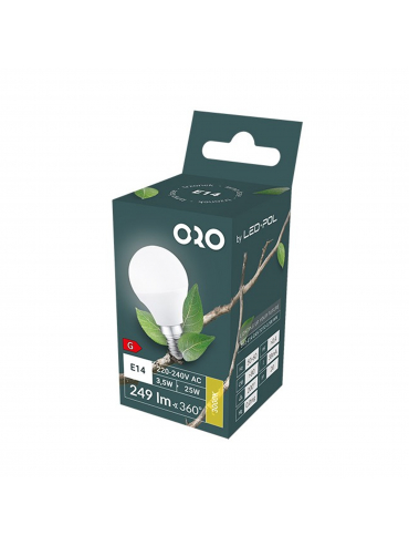 Żarówka ORO-E14-G45-TOTO-3,5W-WW	3000K