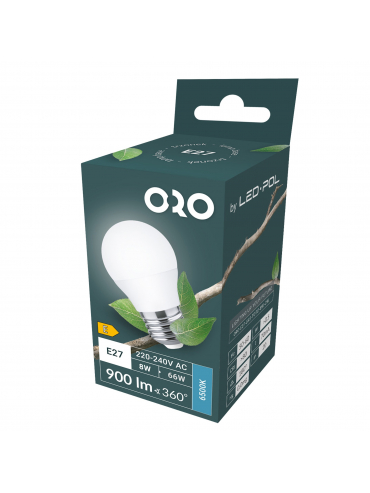 Żarówka ORO-E27-G45-TOTO-8W-CW 6500K