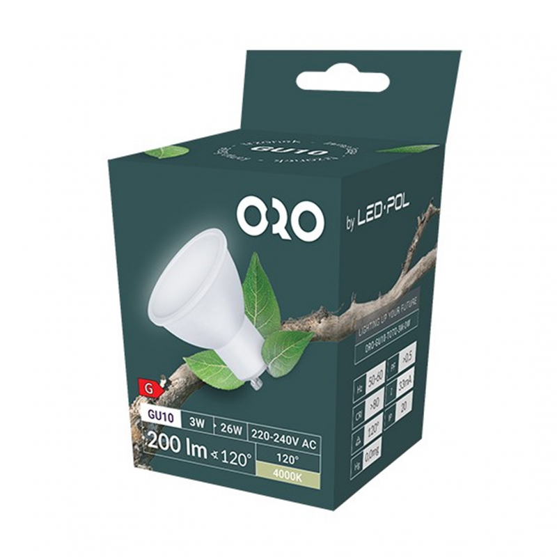 Żarówka ORO-GU10-TOTO-3W-DW 4000K