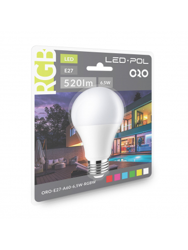 Żarówka ORO-E27-A60-6,5W-RGBW 4000K