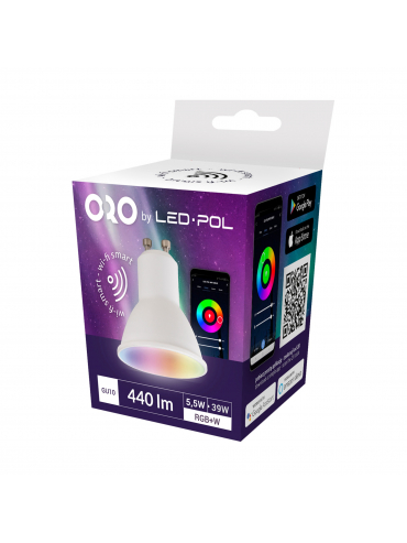 Żarówka ORO-GU10-WIFI-DRIVE-5,5W-RGBW