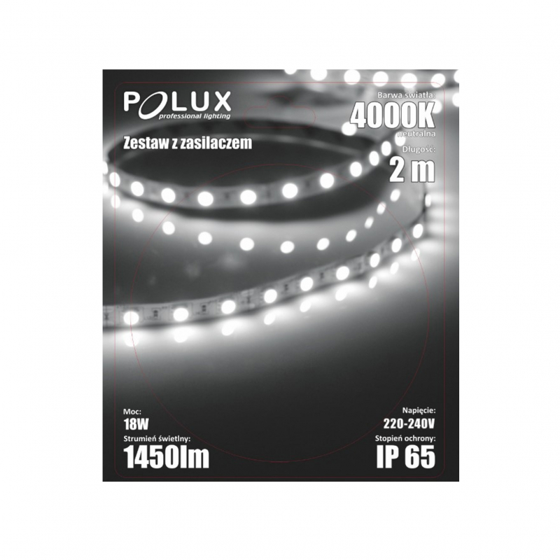 Taśma LED 2M IP65 4000K + zasilacz 15366