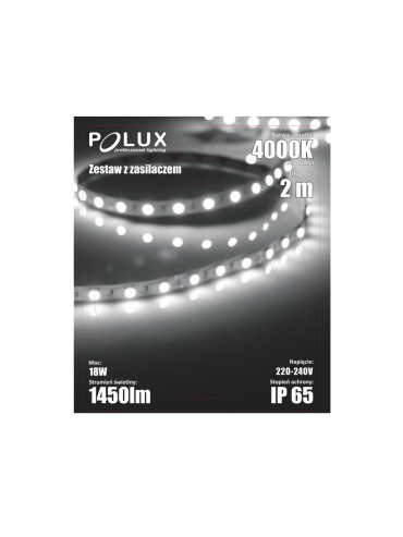 Taśma LED 2M IP65 4000K + zasilacz 15366