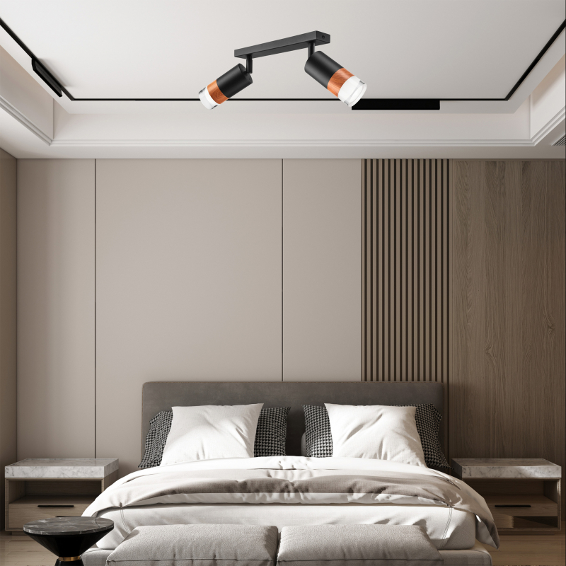 Lampa sufitowa AURORA LM-2.151 2-punktowa czarna 43647
