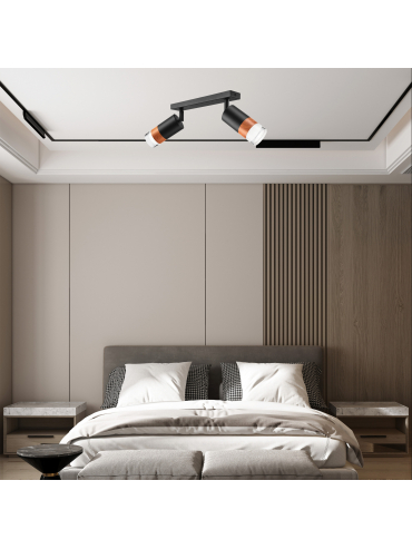 Lampa sufitowa AURORA LM-2.151 2-punktowa czarna 43647