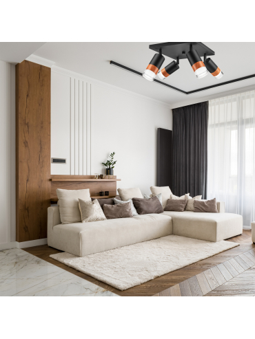 Lampa sufitowa AURORA LM-4.151/A 4-punktowa czarna 43739