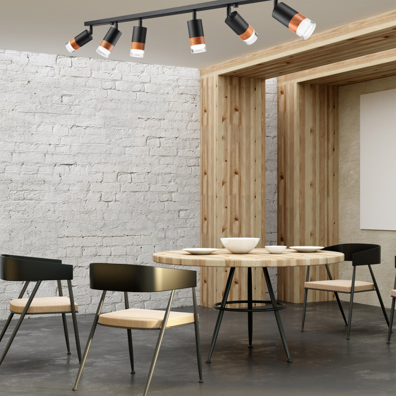 Lampa sufitowa AURORA LM-6.151 6-punktowa czarna 43760