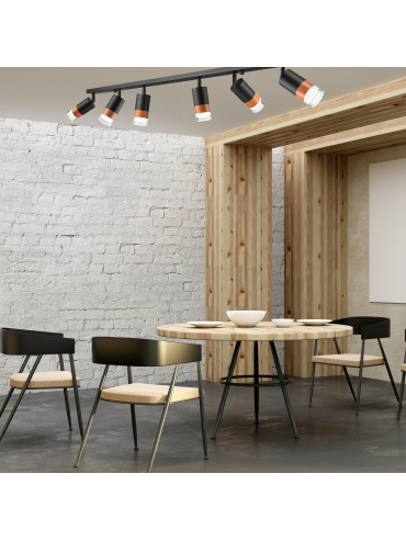 Lampa sufitowa AURORA LM-6.151 6-punktowa czarna 43760