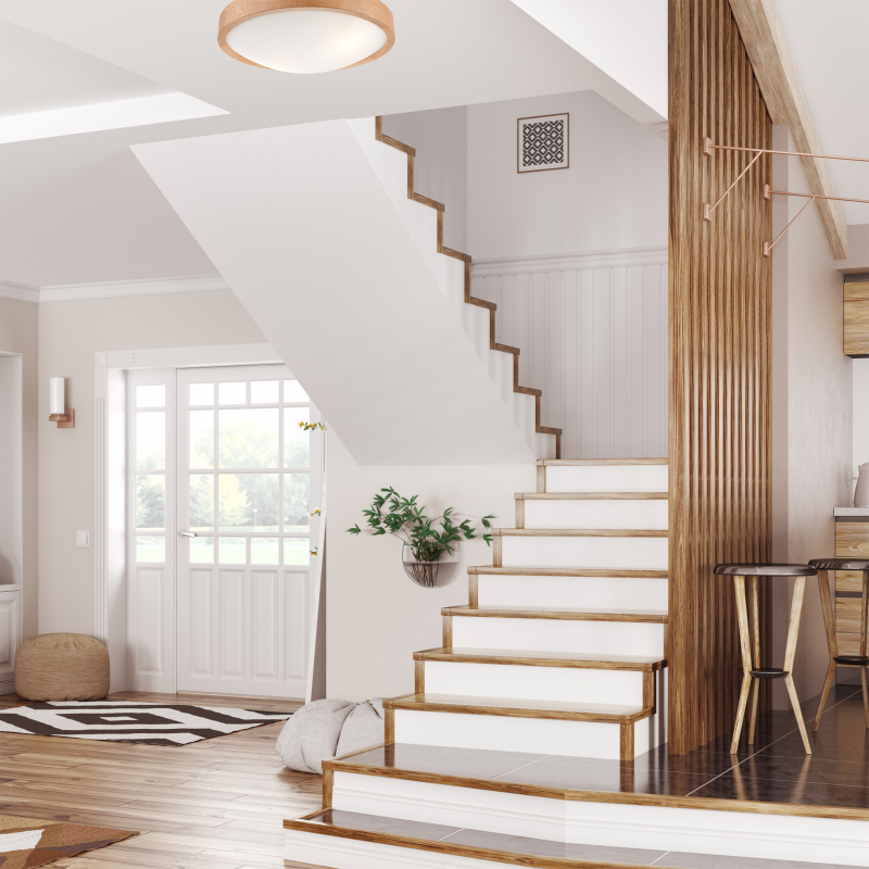 Lampa sufitowa ANELLO LD.PD-8.2 2-punktowa drewniana z wypukłą szybą 40806