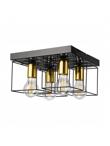 Lampa sufitowa MIKA LM - 4.181/A 4-punktowa czarno/złota 46358