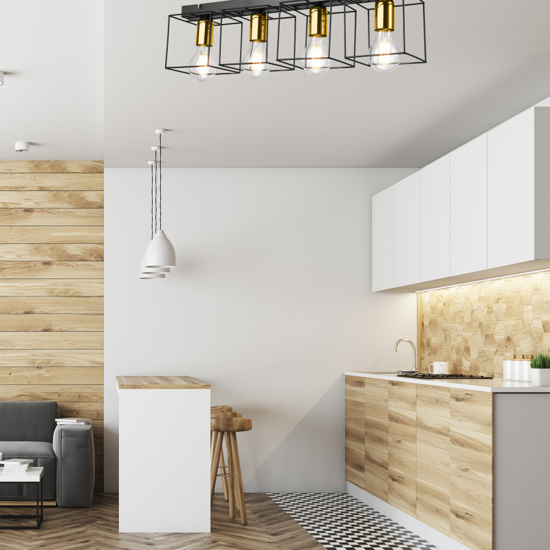 Lampa sufitowa MIKA LM - 4.181 4-punktowa czarno/złota 46310