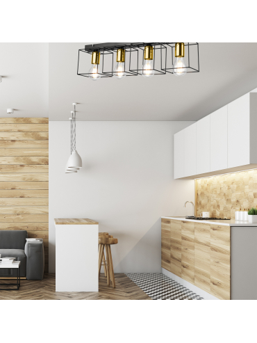 Lampa sufitowa MIKA LM - 4.181 4-punktowa czarno/złota 46310