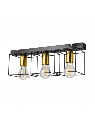 Lampa sufitowa MIKA LM - 3.181 3-punktowa czarno/złota 46273