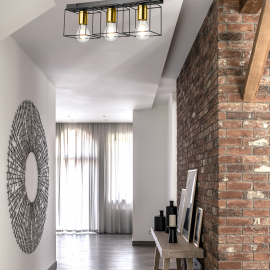 Lampa sufitowa MIKA LM - 3.181 3-punktowa czarno/złota 46273