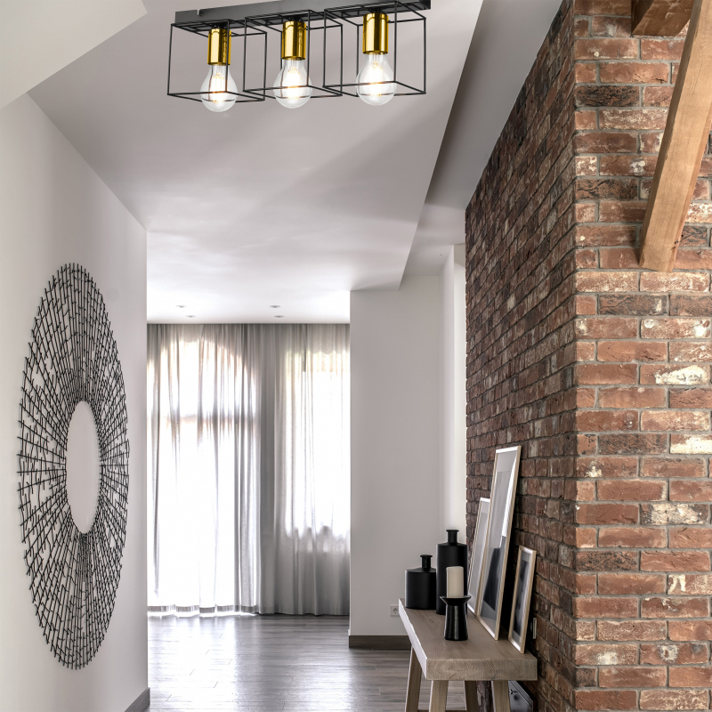 Lampa sufitowa MIKA LM - 3.181 3-punktowa czarno/złota 46273