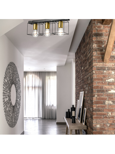 Lampa sufitowa MIKA LM - 3.181 3-punktowa czarno/złota 46273