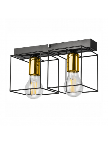Lampa sufitowa MIKA LM - 2.181 2-punktowa czarno/złota 46235