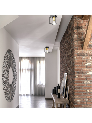 Lampa sufitowa MIKA LM - 1.181 1-punktowa czarno/złota 46198