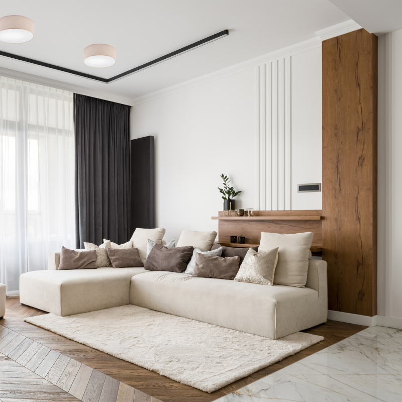 Lampa sufitowa VIVIAN LM-1.207 1-punktowa beżowa z abażurem 48413