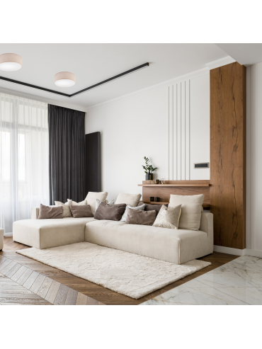 Lampa sufitowa VIVIAN LM-1.207 1-punktowa beżowa z abażurem 48413