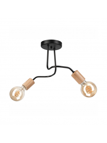 Lampa sufitowa CONOR LM-2.195 2-punktowa dębowa/czarna 47409