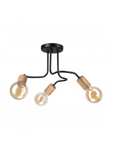 Lampa sufitowa CONOR LM-3.195 3-punktowa dębowa/czarna 47416