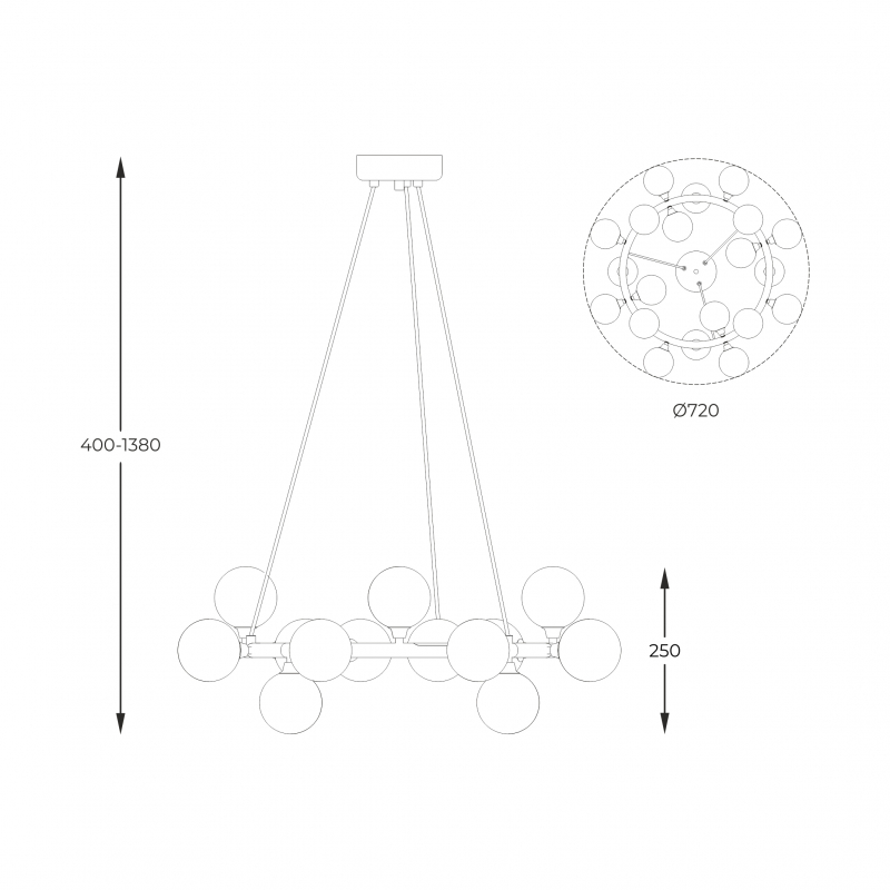 Lampa wisząca BOBO P0462-20C-F7AA