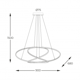 Lampa wisząca CHOLET MD7360-1A-3GT