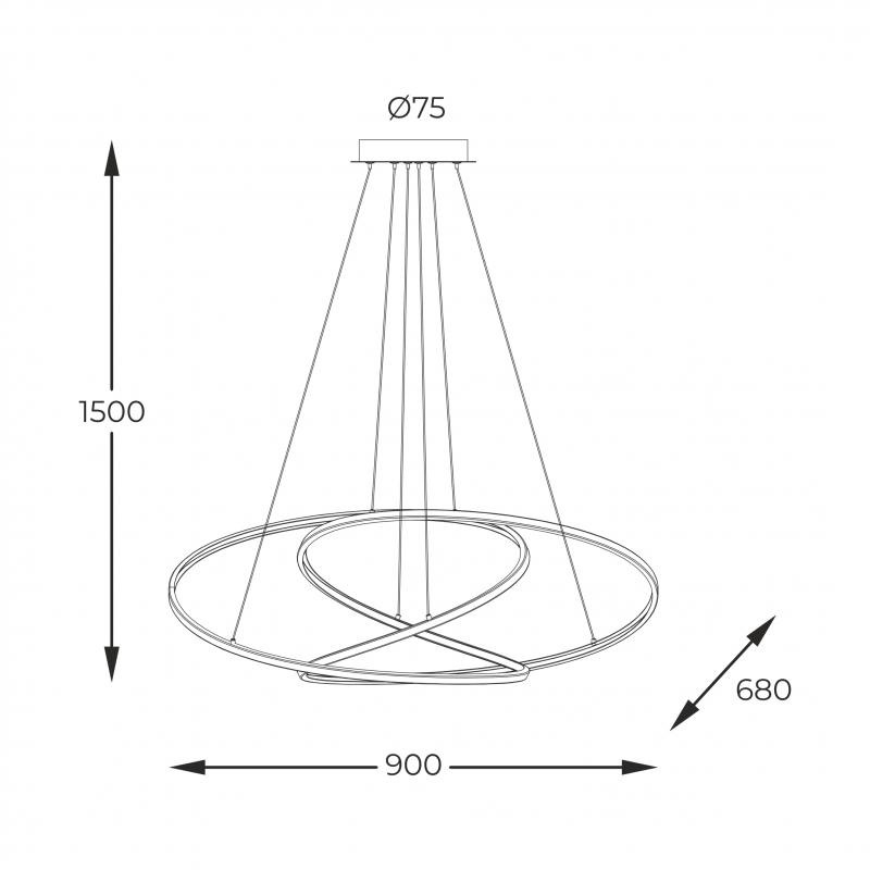 Lampa wisząca CHOLET MD7360-1A-3GT