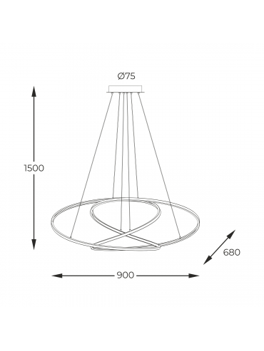 Lampa wisząca CHOLET MD7360-1A-3GT