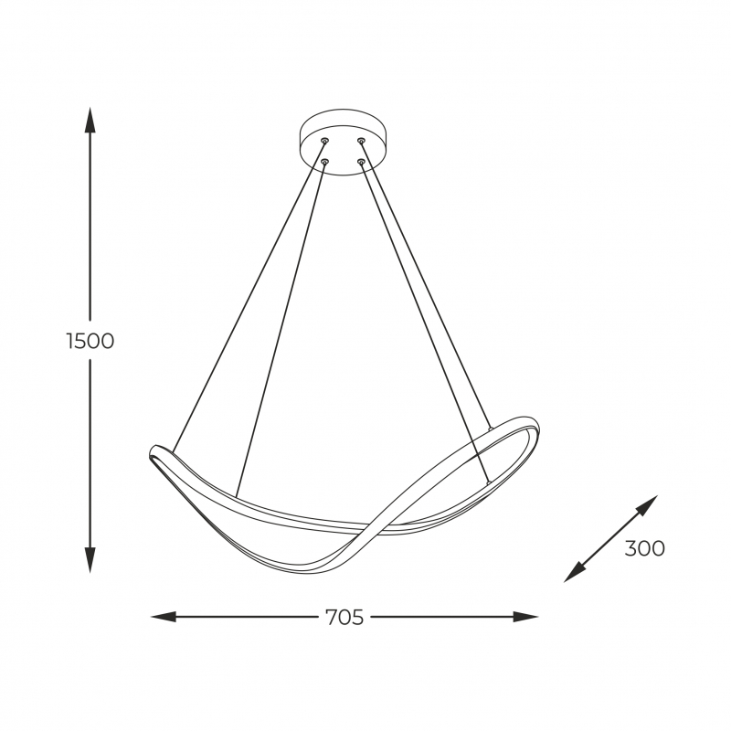 Lampa wisząca ERDA 19600P-BK