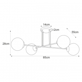 Lampa sufitowa K-4914 ISLA