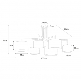 Lampa sufitowa K-4341 SIMONE GRAY