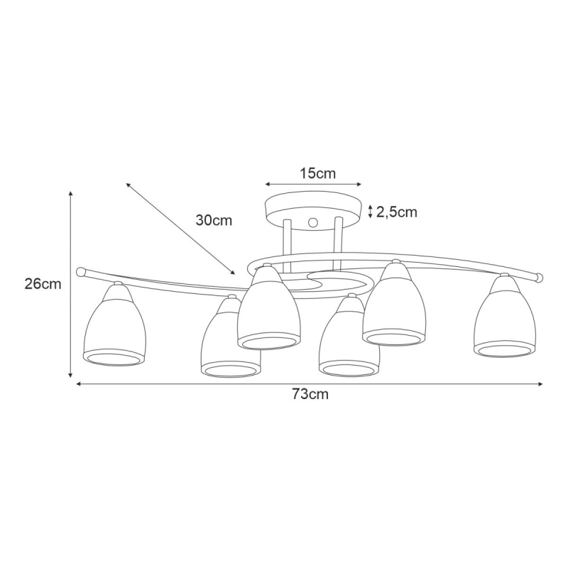 Lampa sufitowa K-JSL-8090/6 CHR SAMIRA