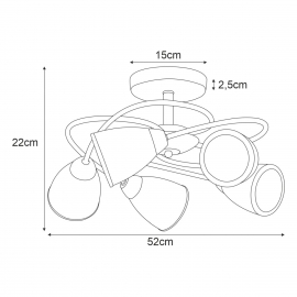 Lampa sufitowa K-JSL-6059/5 CHR PLATO II