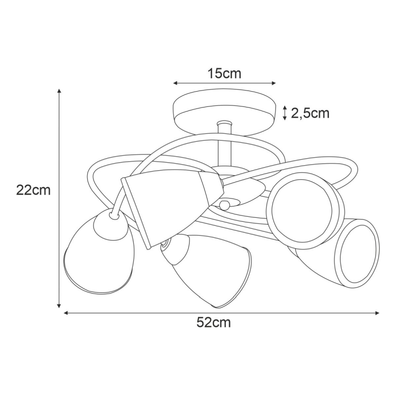 Lampa sufitowa K-JSL-6059/5 CHR PLATO II